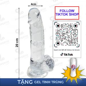 Dương Vật Giả trắng Trong Suốt 20cm
